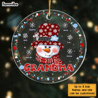 Personalized Grandma Snowman Circle Ornament NB213 36O28 thumb 1
