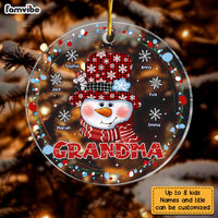 Personalized Grandma Snowman Circle Ornament NB213 36O28 thumb 1