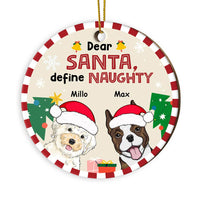 Personalized  Define Naughty Dog Christmas Circle Ornament NB143 32O28 thumb 1