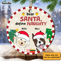 Personalized  Define Naughty Dog Christmas Circle Ornament NB143 32O28 thumb 1