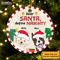 Personalized  Define Naughty Dog Christmas Circle Ornament NB143 32O28 thumb 1