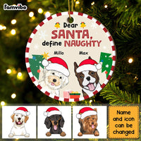 Personalized  Define Naughty Dog Christmas Circle Ornament NB143 32O28 thumb 1