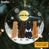 Personalized Dog Christmas Watching Santa Circle Ornament NB111 30O58 1