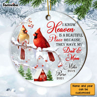 Personalized Cardinal Heaven Is A Beautiful Place Circle Ornament NB112 32O28 thumb 1