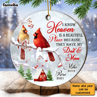 Personalized Cardinal Heaven Is A Beautiful Place Circle Ornament NB112 32O28 thumb 1