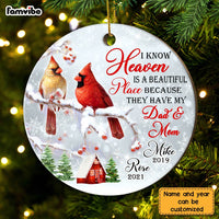 Personalized Cardinal Heaven Is A Beautiful Place Circle Ornament NB112 32O28 thumb 1
