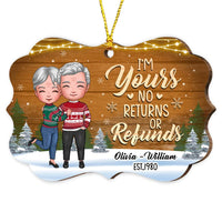 Personalized Christmas Couple I'm Yours No Returns Or Refunds Benelux Ornament NB111 23O28 thumb 1