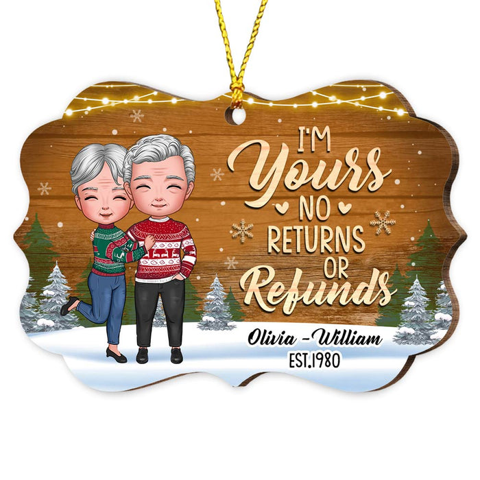 Personalized Christmas Couple I'm Yours No Returns Or Refunds Benelux Ornament NB111 23O28 1