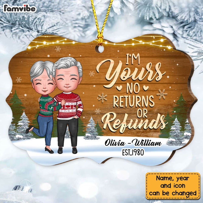 Personalized Christmas Couple I'm Yours No Returns Or Refunds Benelux Ornament NB111 23O28 1