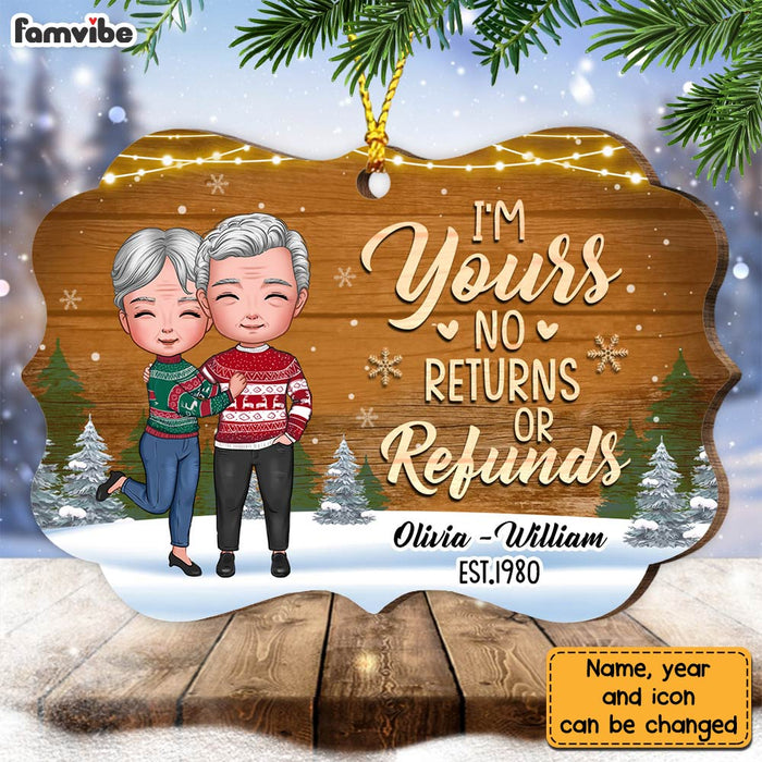 Personalized Christmas Couple I'm Yours No Returns Or Refunds Benelux Ornament NB111 23O28 1