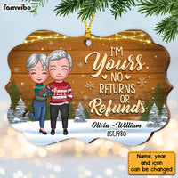 Personalized Christmas Couple I'm Yours No Returns Or Refunds Benelux Ornament NB111 23O28 thumb 1