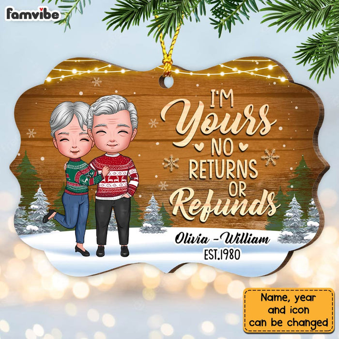 Personalized Christmas Couple I'm Yours No Returns Or Refunds Benelux Ornament NB111 23O28 1