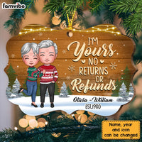 Personalized Christmas Couple I'm Yours No Returns Or Refunds Benelux Ornament NB111 23O28 thumb 1