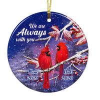 Personalized We Are Always With You Cardinals Memorial For Loss Mom Dad Circle Ornament NB124 58O74 thumb 1
