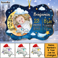 Personalized Baby First Christmas Elephant Photo Benelux Ornament NB173 23O53 thumb 1