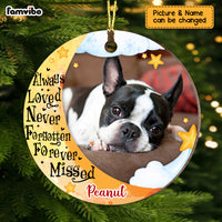 Personalized Dog Loss Memo Photo Circle Ornament NB145 23O73 thumb 1