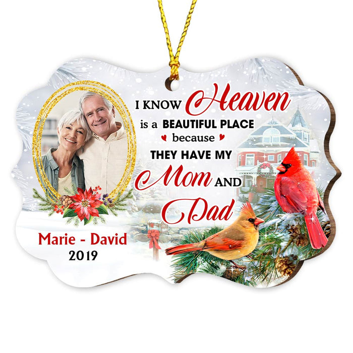 Personalized Heaven Is A Beautiful Cardinal Memorial Loss Of Mom Dad Benelux Ornament NB153 58O47 1