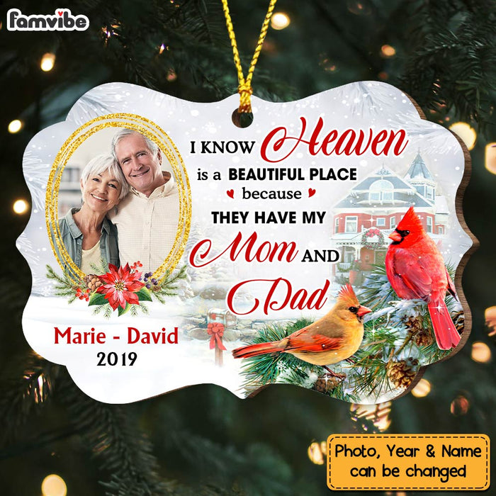 Personalized Heaven Is A Beautiful Cardinal Memorial Loss Of Mom Dad Benelux Ornament NB153 58O47 1