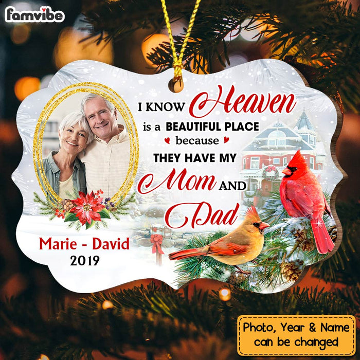 Personalized Heaven Is A Beautiful Cardinal Memorial Loss Of Mom Dad Benelux Ornament NB153 58O47 1