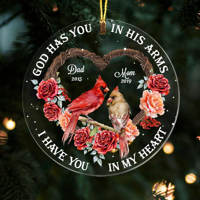Personalized Memo Cardinal Christmas Circle Ornament NB141 85O58 1