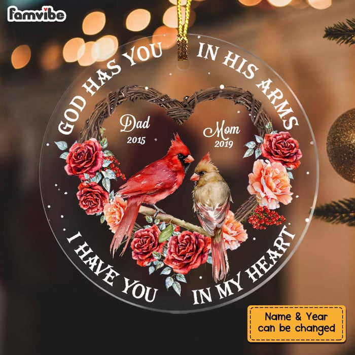 Personalized Memo Cardinal Christmas Circle Ornament NB141 85O58 1