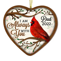 Personalized  Memo Cardinal I Am Always With You Heart Ornament NB151 32O28 thumb 1