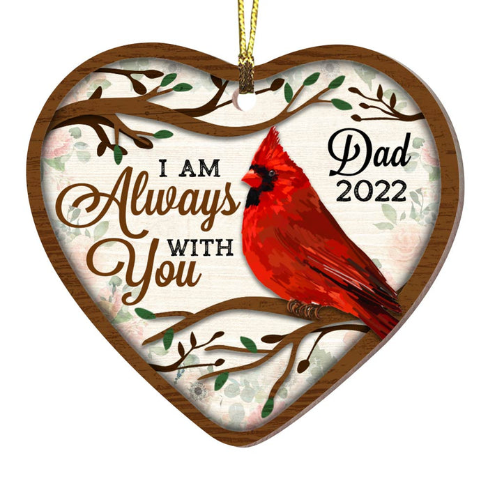 Personalized  Memo Cardinal I Am Always With You Heart Ornament NB151 32O28 1