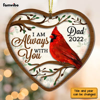 Personalized  Memo Cardinal I Am Always With You Heart Ornament NB151 32O28 thumb 1