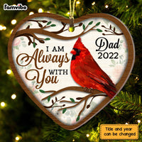 Personalized  Memo Cardinal I Am Always With You Heart Ornament NB151 32O28 thumb 1