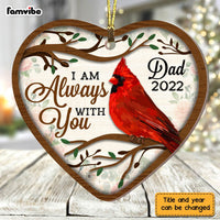 Personalized  Memo Cardinal I Am Always With You Heart Ornament NB151 32O28 thumb 1