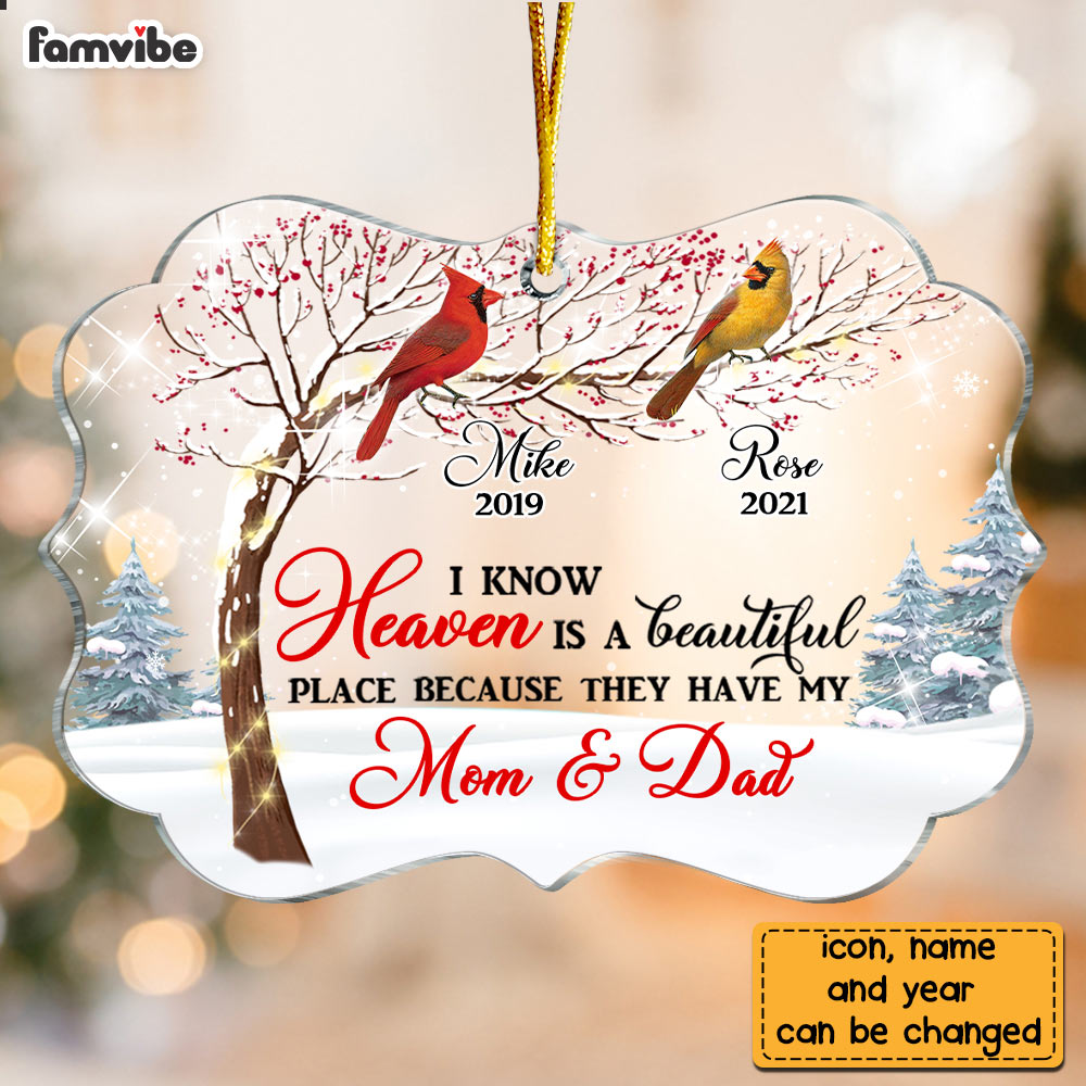 Personalized Memo Cardinal I Know Heaven Is Beautiful Benelux Ornament NB121 30O28 Primary Mockup