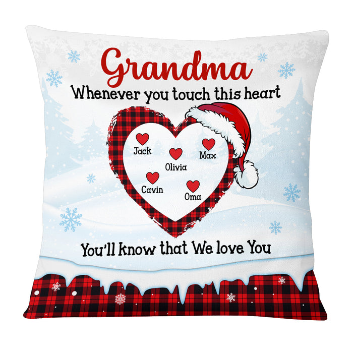 Personalized Love Grandma Touch This Heart Christmas Pillow NB214 23O53 1