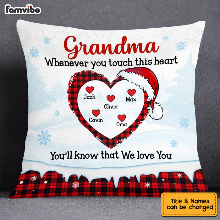 Personalized Love Grandma Touch This Heart Christmas Pillow NB214 23O53 1