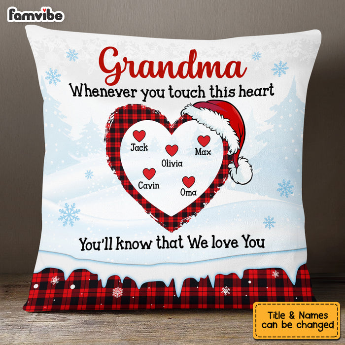 Personalized Love Grandma Touch This Heart Christmas Pillow NB214 23O53 1