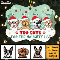 Personalized Too Cute For The Naughty List Dog Christmas Benelux Ornament NB141 23O47 thumb 1