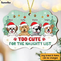 Personalized Too Cute For The Naughty List Dog Christmas Benelux Ornament NB141 23O47 thumb 1