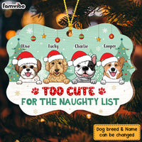 Personalized Too Cute For The Naughty List Dog Christmas Benelux Ornament NB141 23O47 thumb 1