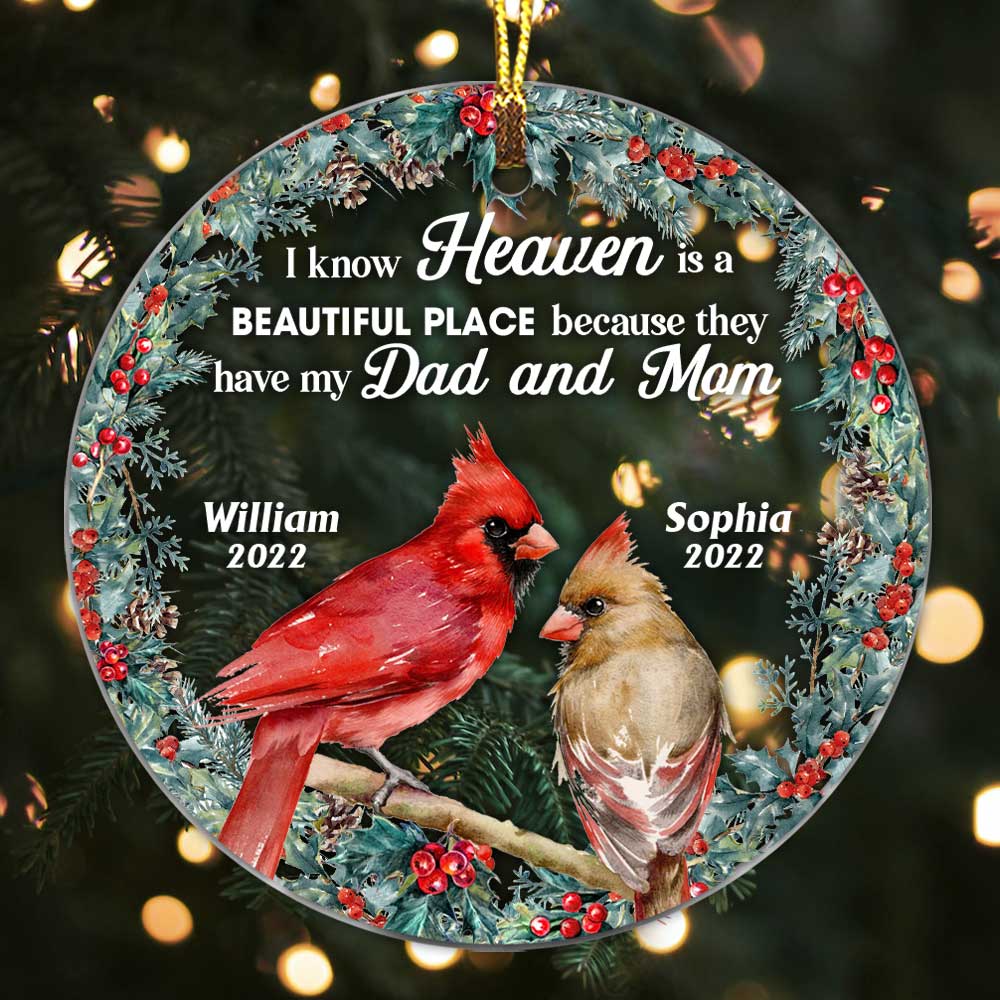 Personalized Heaven Is A Beautiful Place Circle Ornament NB148 36O47 Primary Mockup