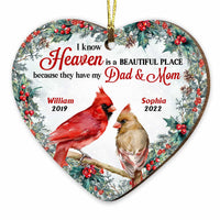 Personalized Heaven Is A Beautiful Place Heart Ornament NB149 36O47 thumb 1