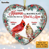 Personalized Heaven Is A Beautiful Place Heart Ornament NB149 36O47 thumb 1