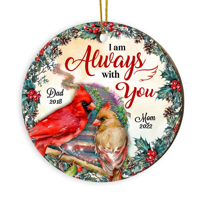 Personalized Memo Cardinal We Are Always With You Circle Ornament NB162 32O28 1