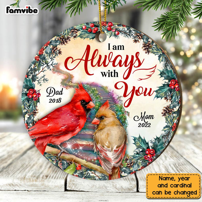 Personalized Memo Cardinal We Are Always With You Circle Ornament NB162 32O28 1
