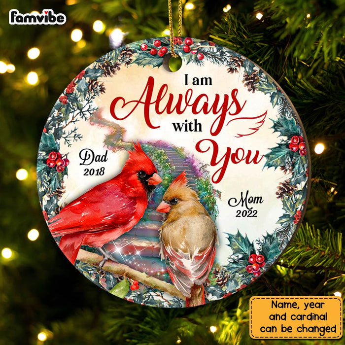 Personalized Memo Cardinal We Are Always With You Circle Ornament NB162 32O28 1