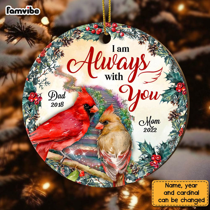 Personalized Memo Cardinal We Are Always With You Circle Ornament NB162 32O28 1