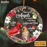 Personalized I Have Two Angels Mom Dad Memorial Cardinals Circle Ornament NB154 58O28 thumb 1
