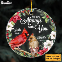 Personalized I Have Two Angels Mom Dad Memorial Cardinals Circle Ornament NB154 58O28 thumb 1