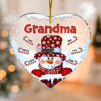 Personalized Grandma Snowman Heart Ornament NB93 36O28 thumb 1