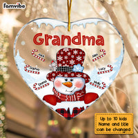 Personalized Grandma Snowman Heart Ornament NB93 36O28 thumb 1