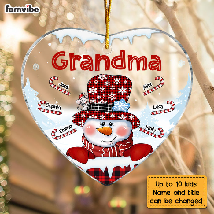 Personalized Grandma Snowman Heart Ornament NB93 36O28 1