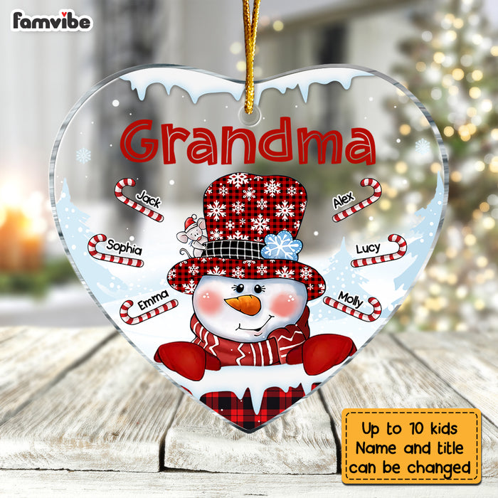 Personalized Grandma Snowman Heart Ornament NB93 36O28 1
